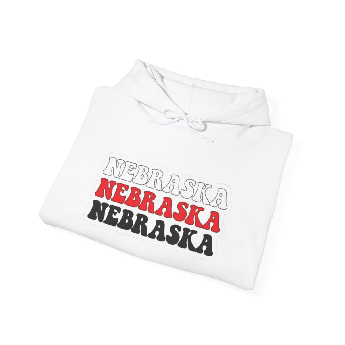 Nebraska Stacked Text Hoodie