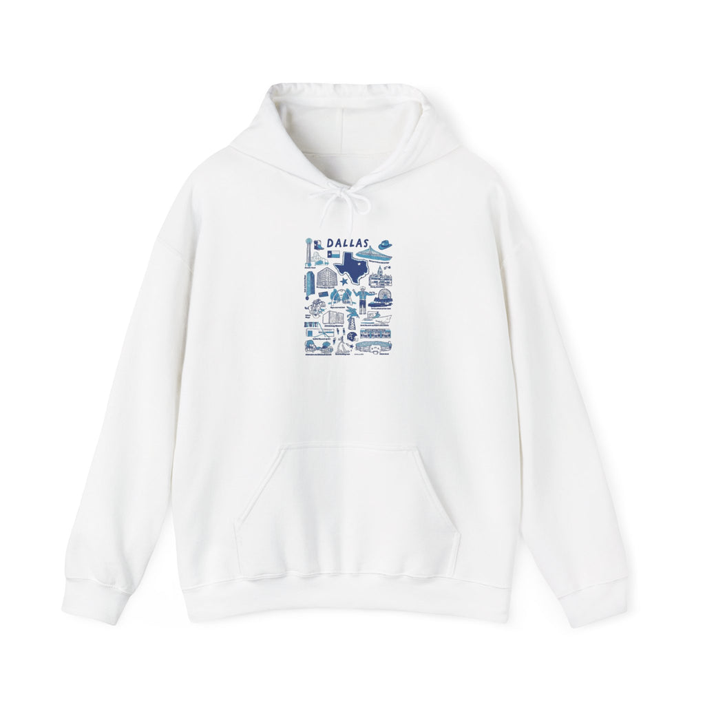 Dallas City Landmarks Graphic Unisex Hoodie