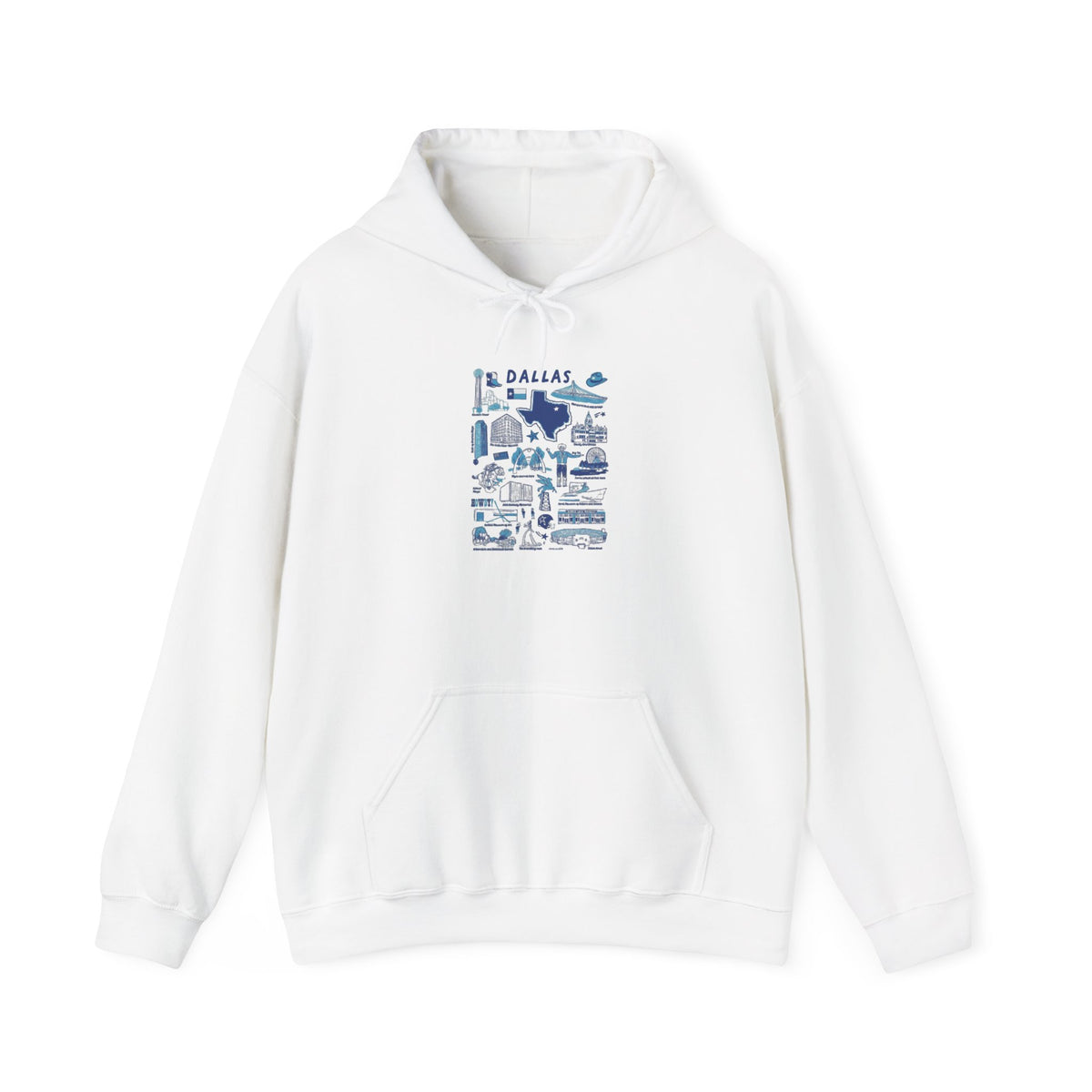 Dallas City Landmarks Graphic Unisex Hoodie