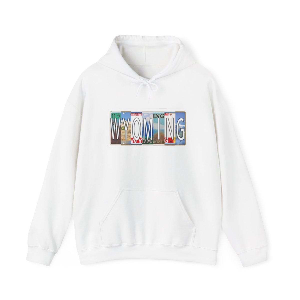 Wyoming License Plate Graphic Hoodie