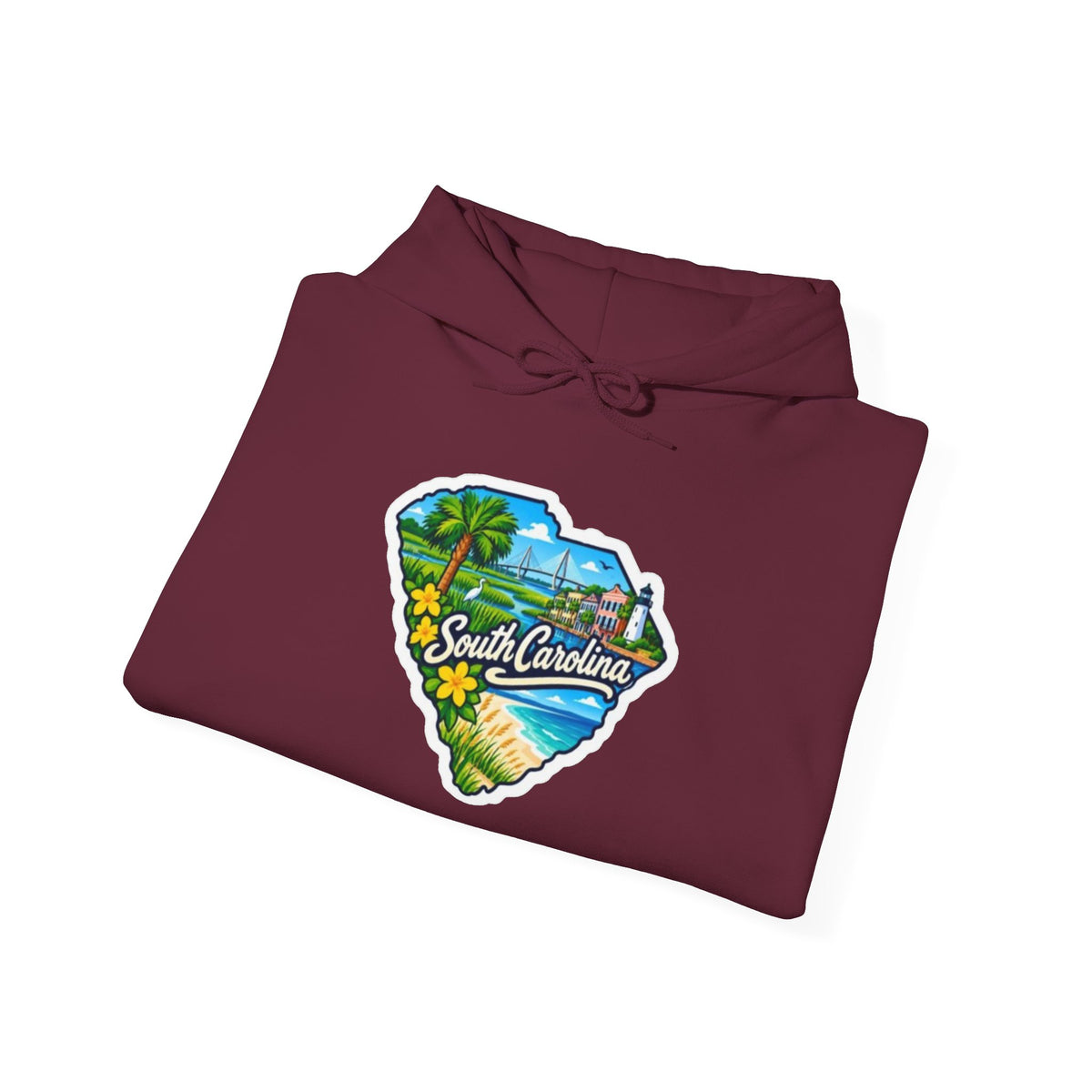 South Carolina Map Hooded Sweatshirt