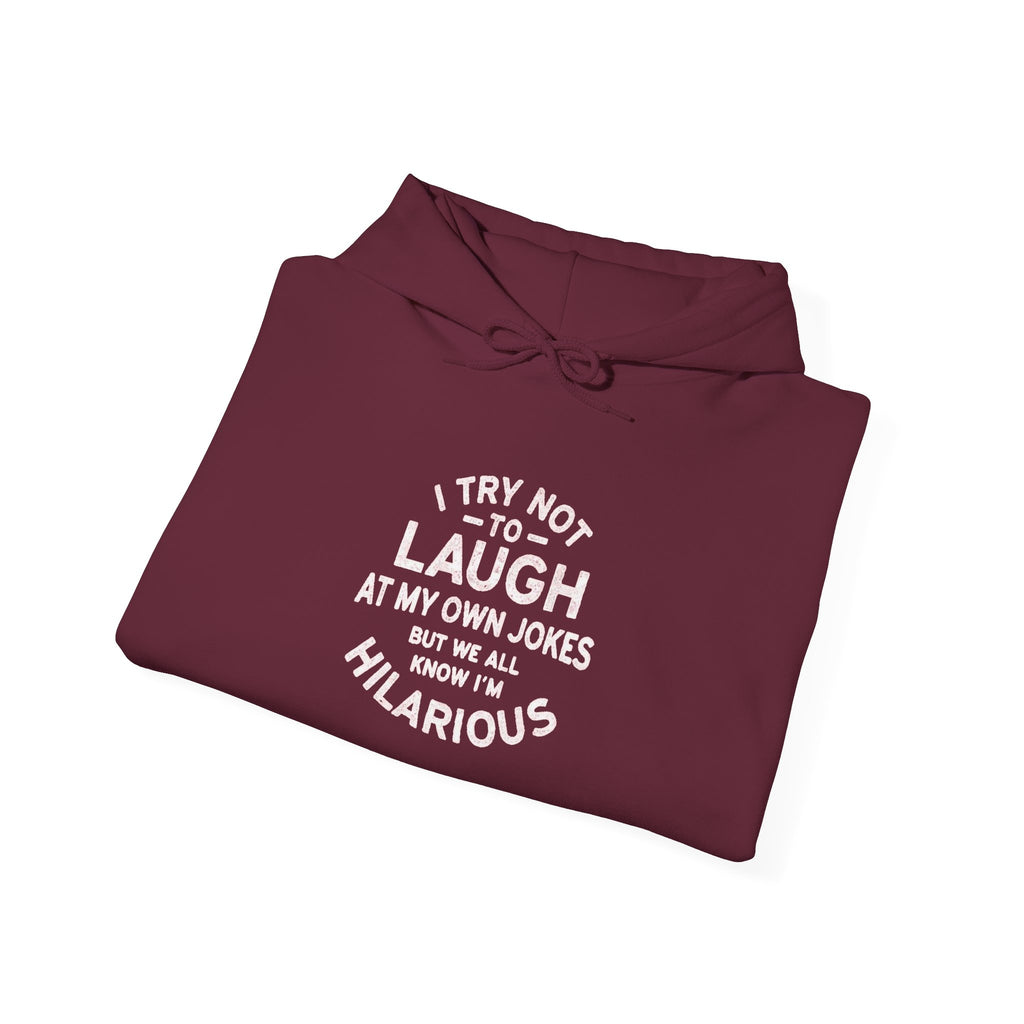 I Try Not to Laugh at My Own Jokes Funny Humor Unisex Hoodie