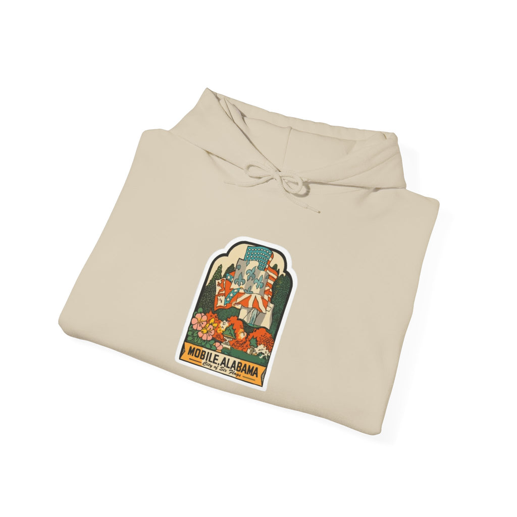 Mobile Alabama Vintage Floral “Mile High” Travel Hoodie