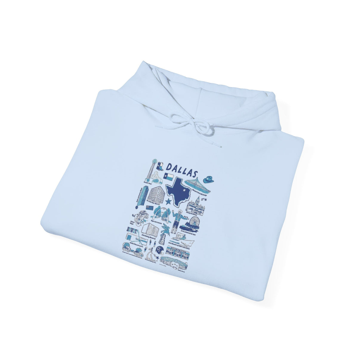 Dallas City Landmarks Graphic Unisex Hoodie