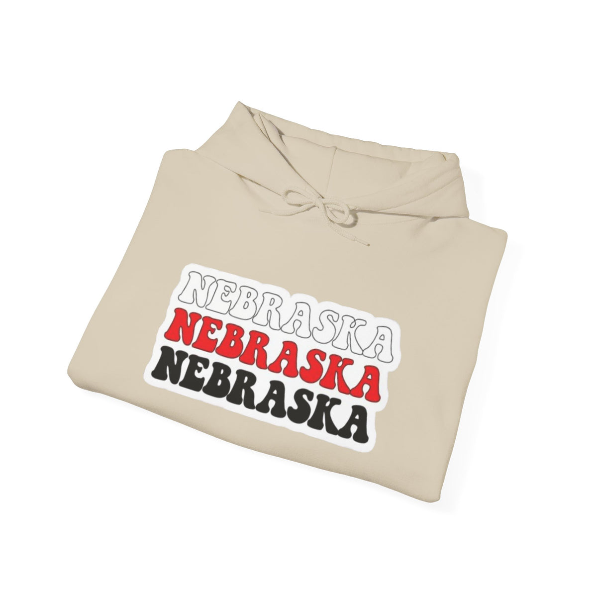 Nebraska Stacked Text Hoodie