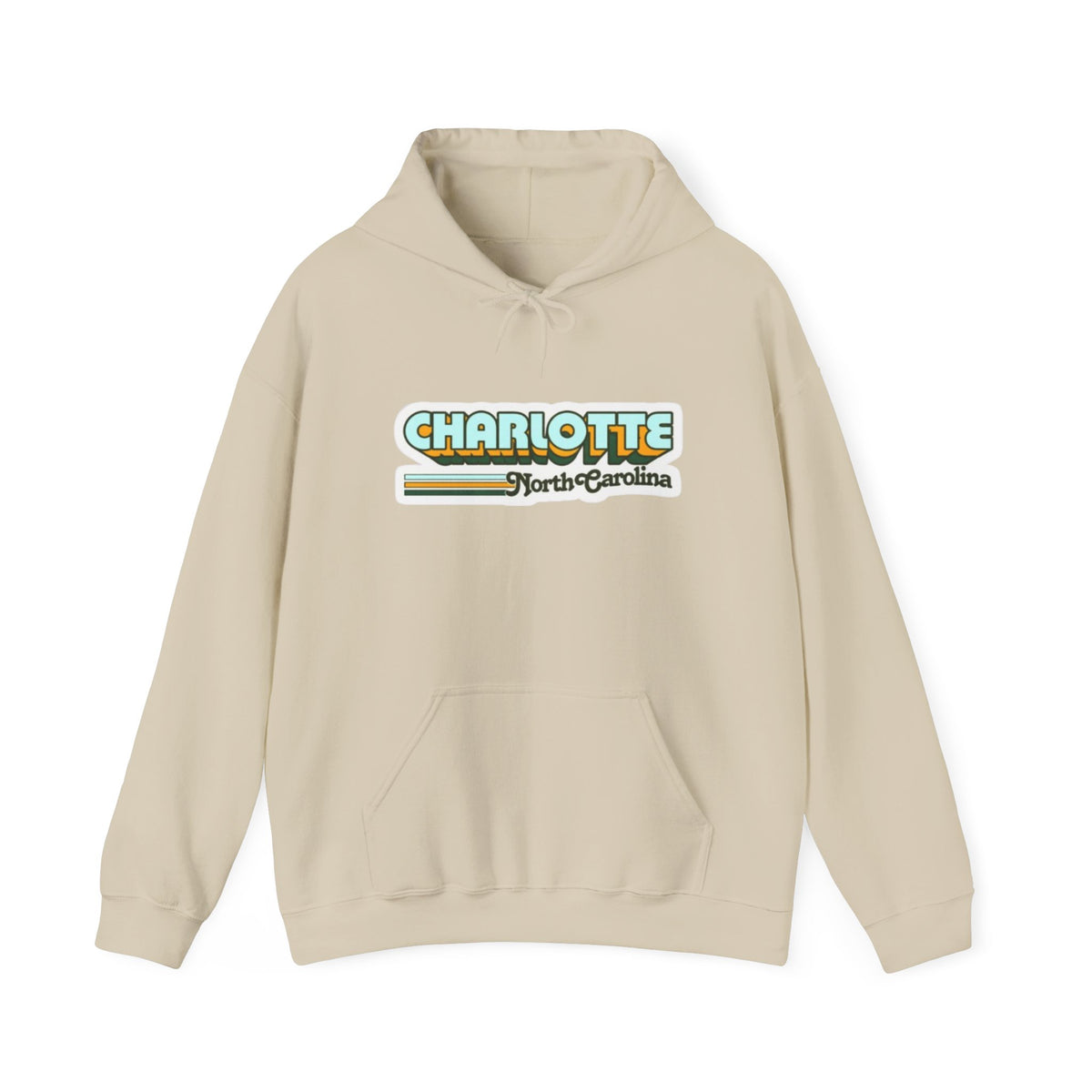 Charlotte North Carolina Retro Graphic Hoodie
