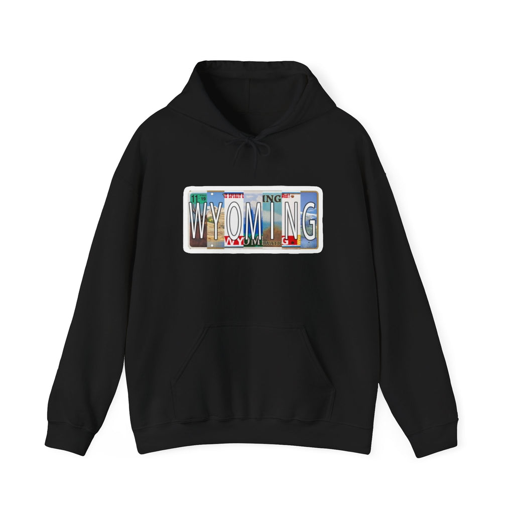 Wyoming License Plate Graphic Hoodie