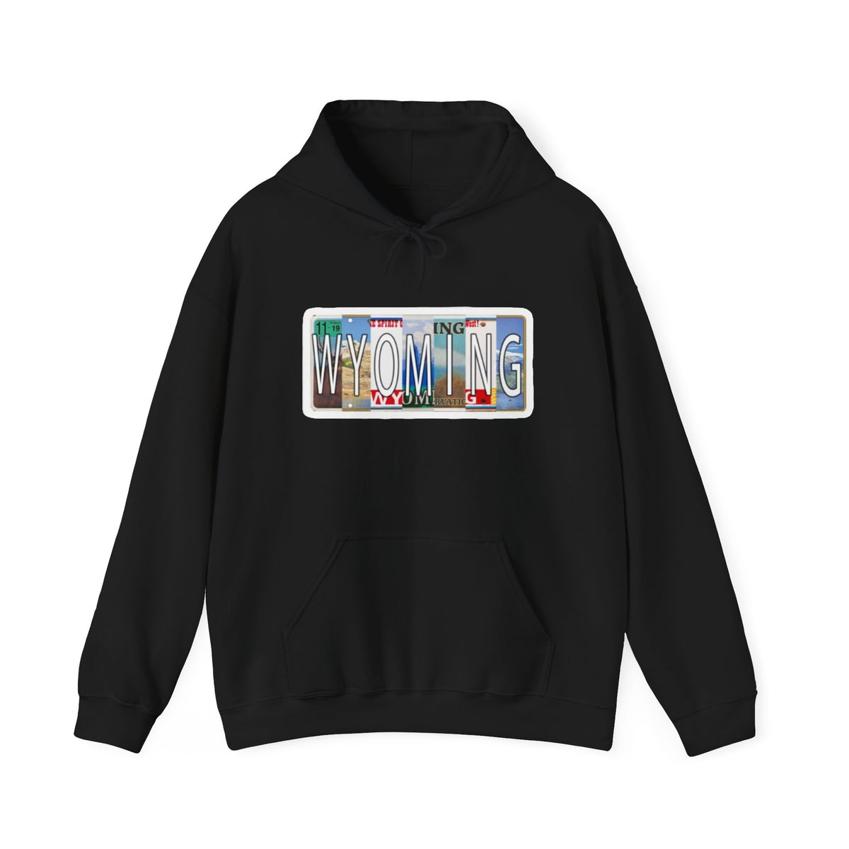 Wyoming License Plate Graphic Hoodie