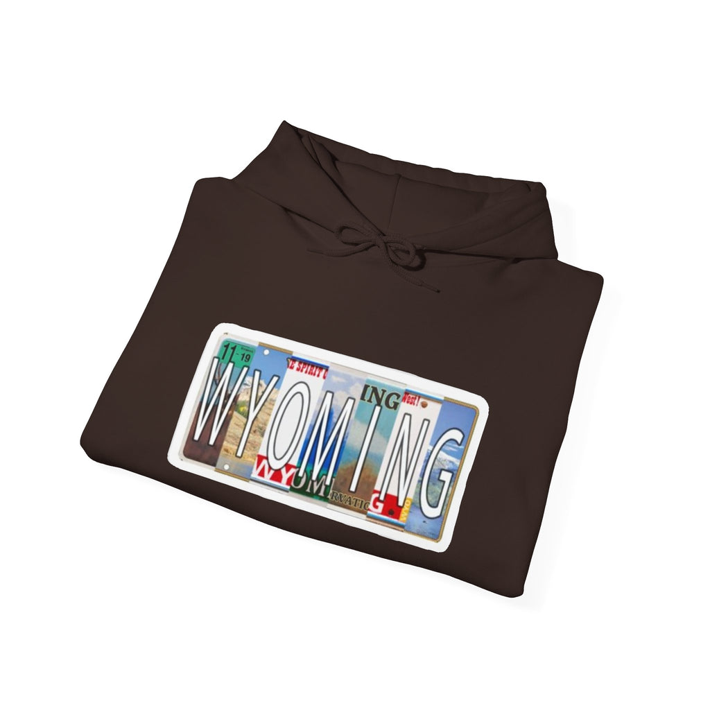 Wyoming License Plate Graphic Hoodie
