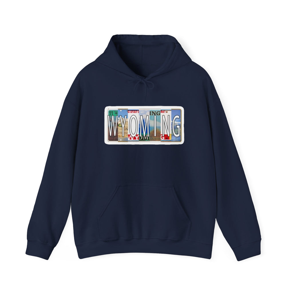 Wyoming License Plate Graphic Hoodie