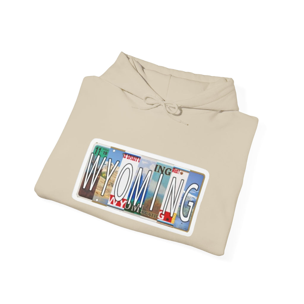 Wyoming License Plate Graphic Hoodie