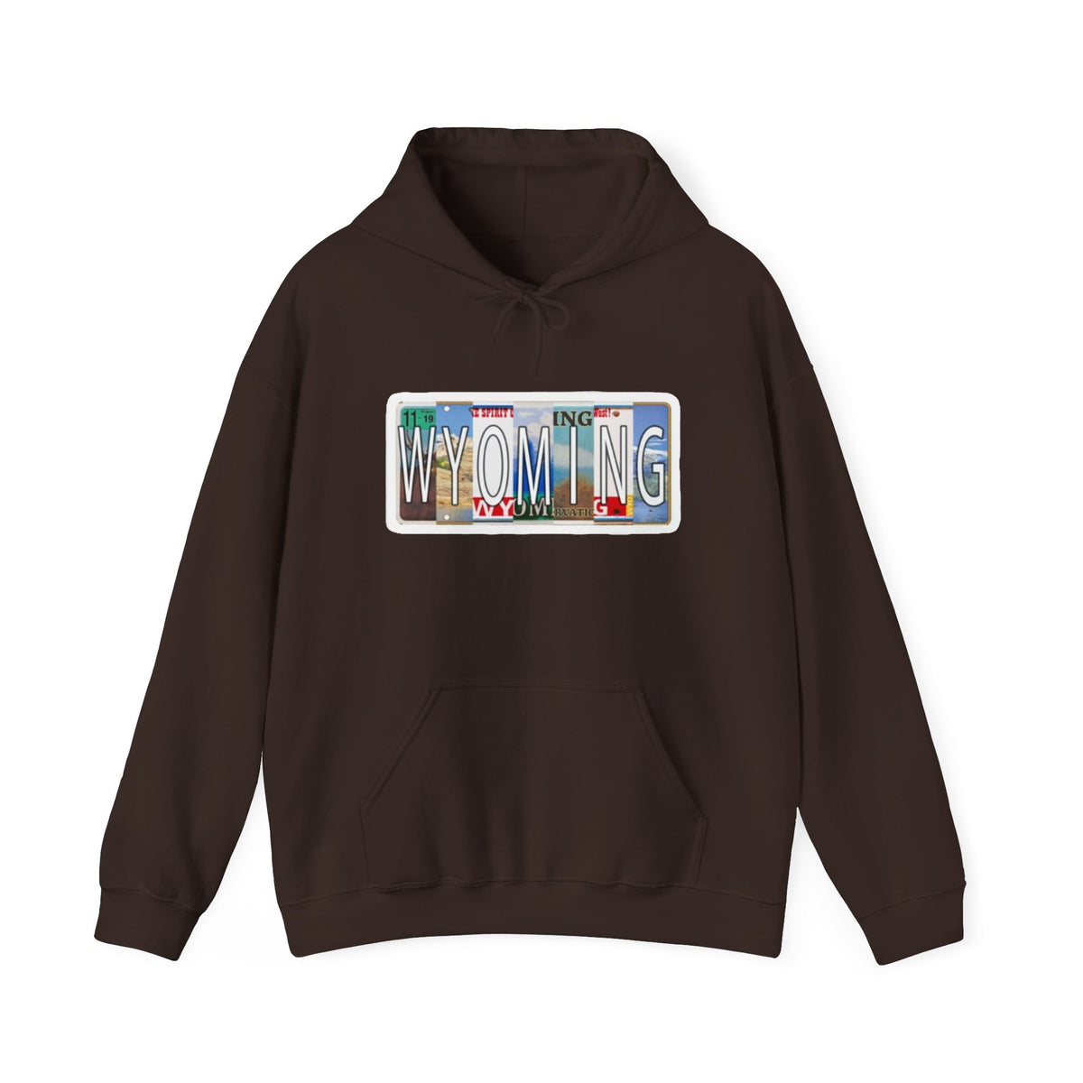 Wyoming License Plate Graphic Hoodie