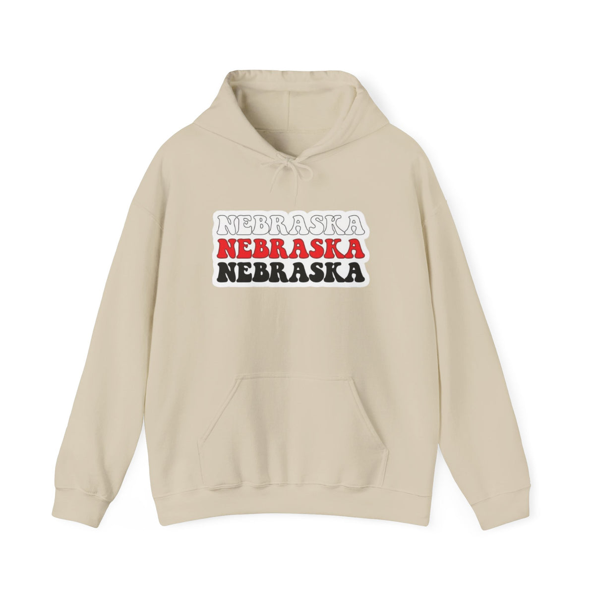 Nebraska Stacked Text Hoodie