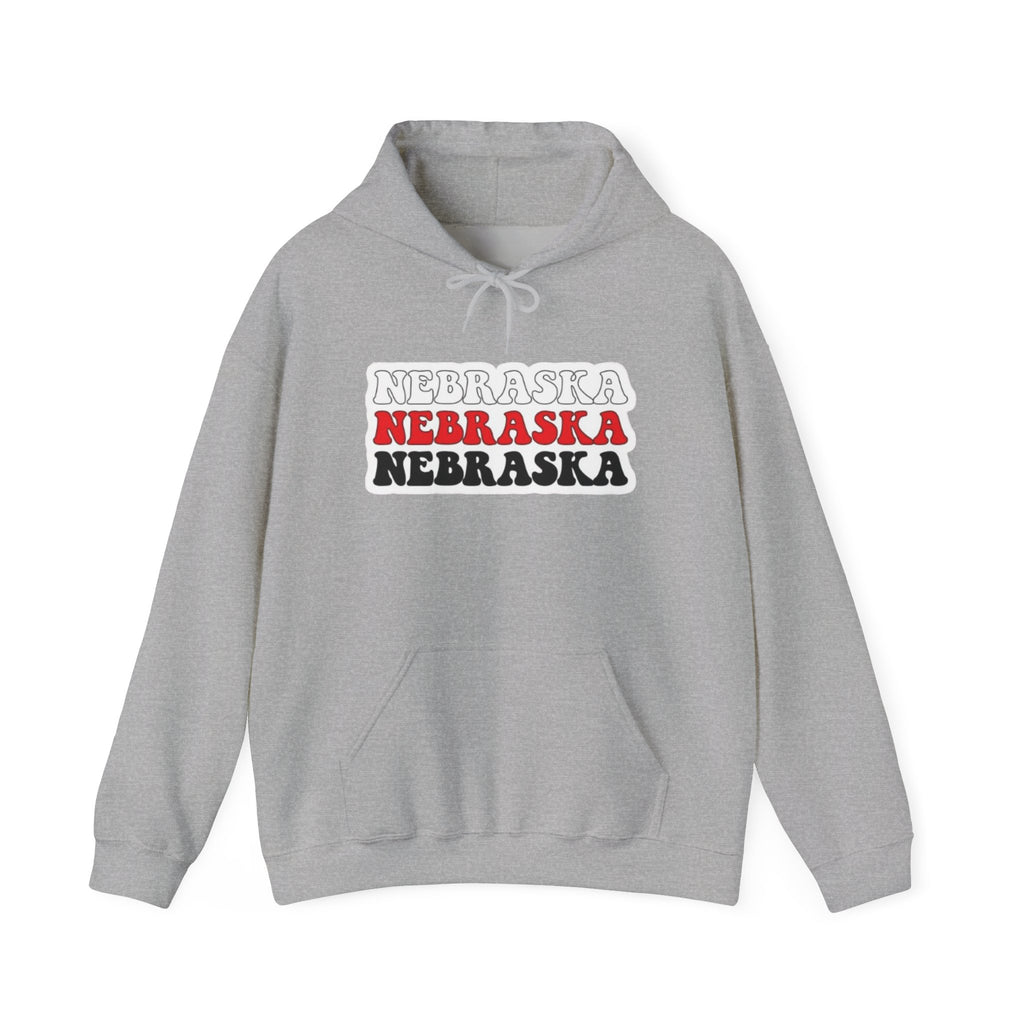 Nebraska Stacked Text Hoodie