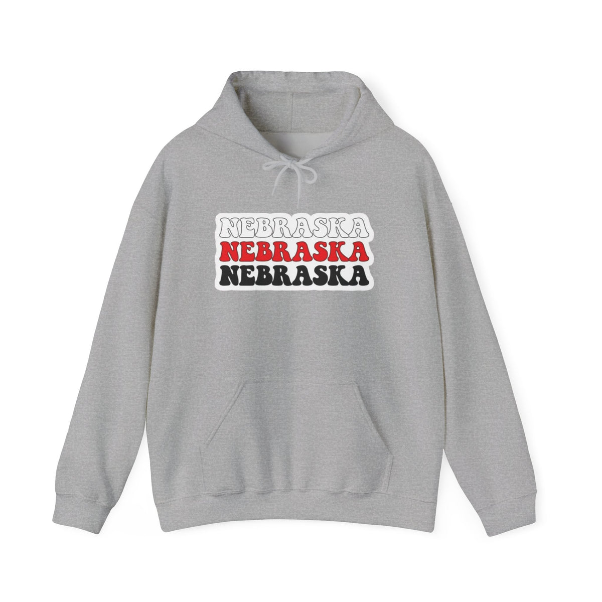 Nebraska Stacked Text Hoodie