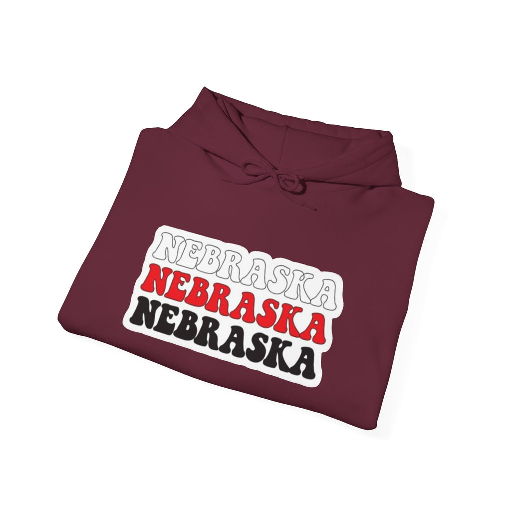 Nebraska Stacked Text Hoodie