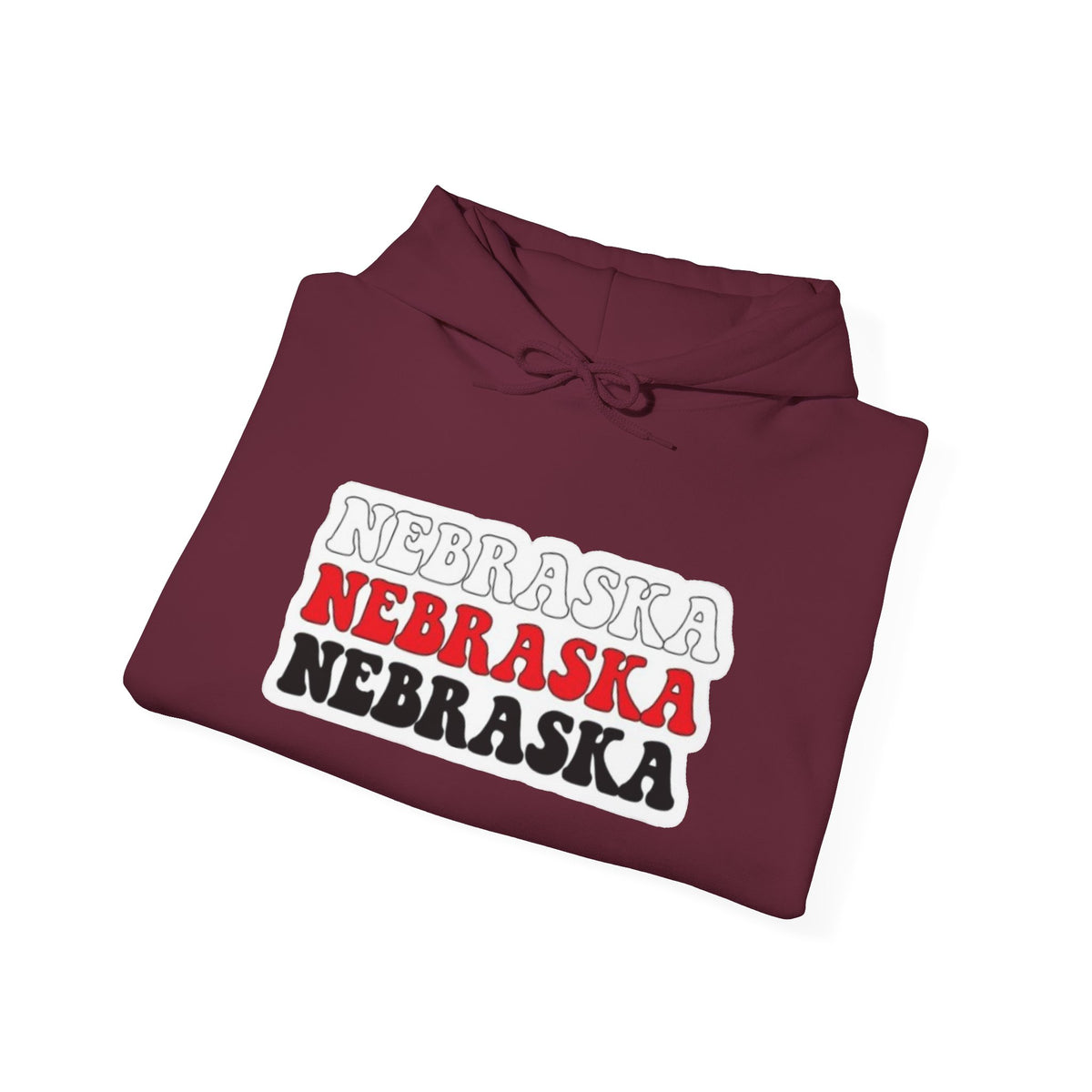 Nebraska Stacked Text Hoodie