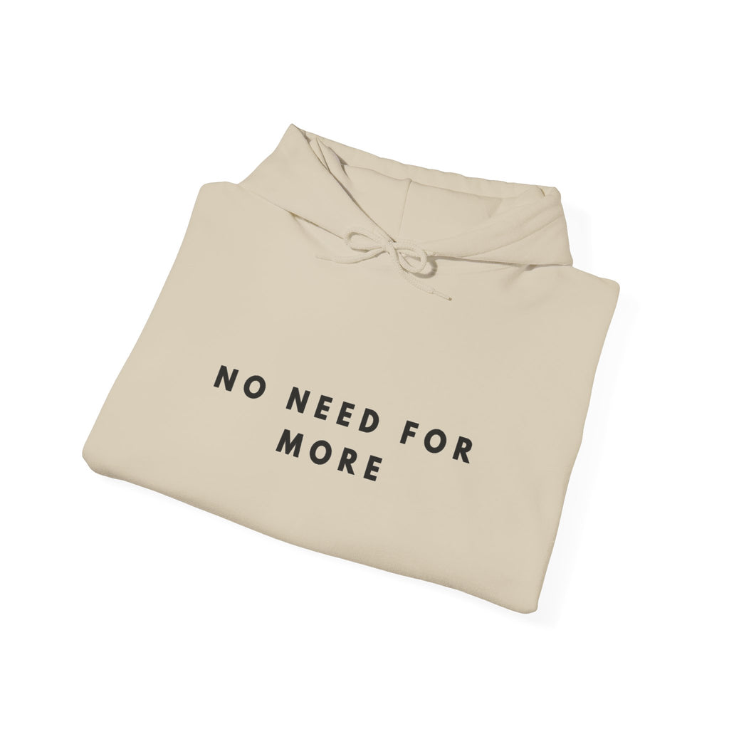 No Need for More Minimalist Quote Hoodie