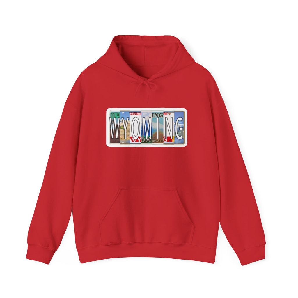 Wyoming License Plate Graphic Hoodie