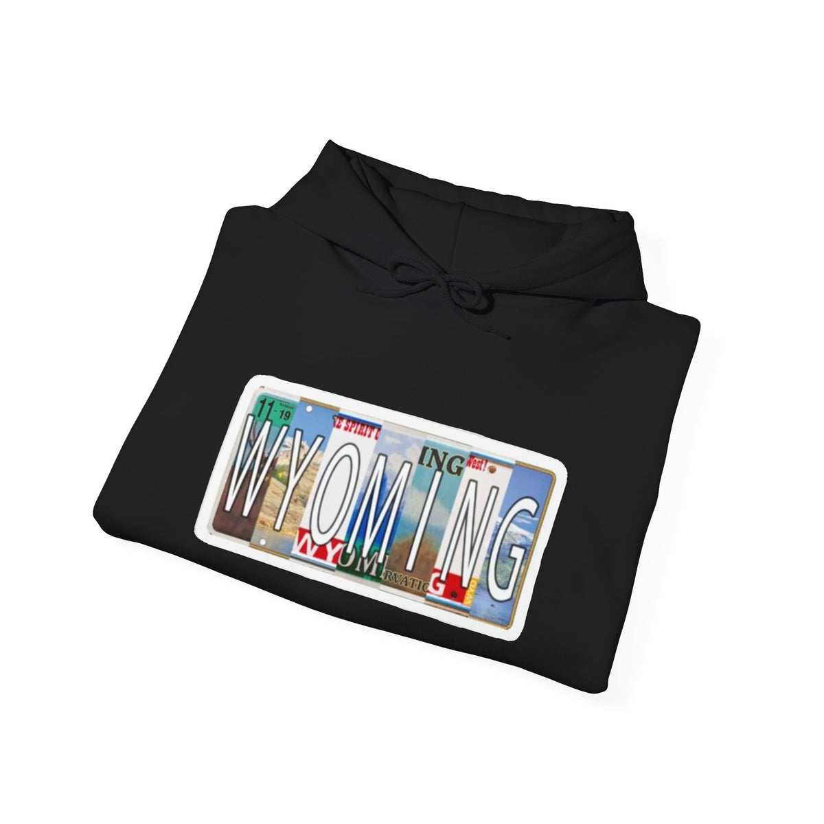 Wyoming License Plate Graphic Hoodie