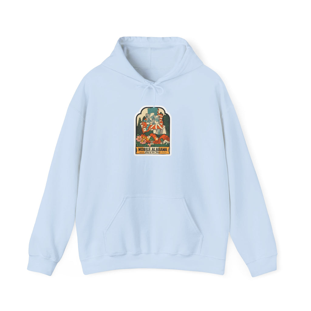 Mobile Alabama Vintage Floral “Mile High” Travel Hoodie