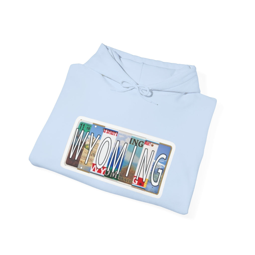 Wyoming License Plate Graphic Hoodie