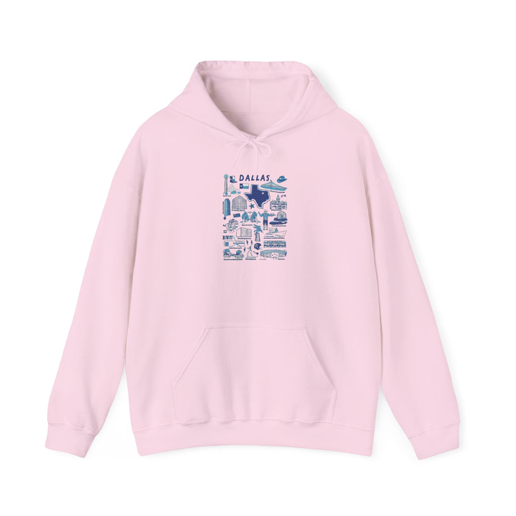 Dallas City Landmarks Graphic Unisex Hoodie