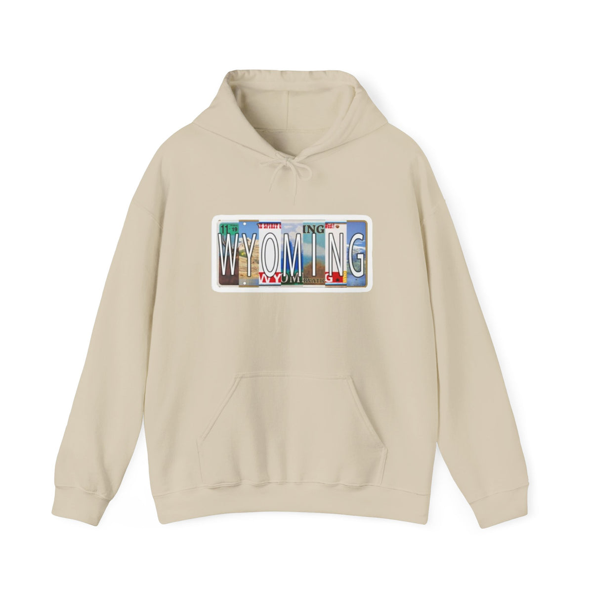 Wyoming License Plate Graphic Hoodie