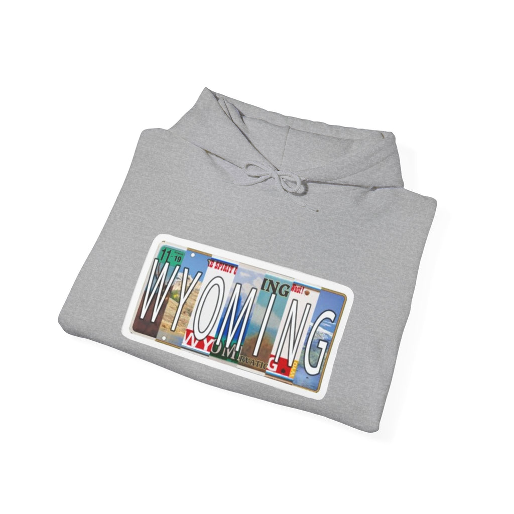 Wyoming License Plate Graphic Hoodie