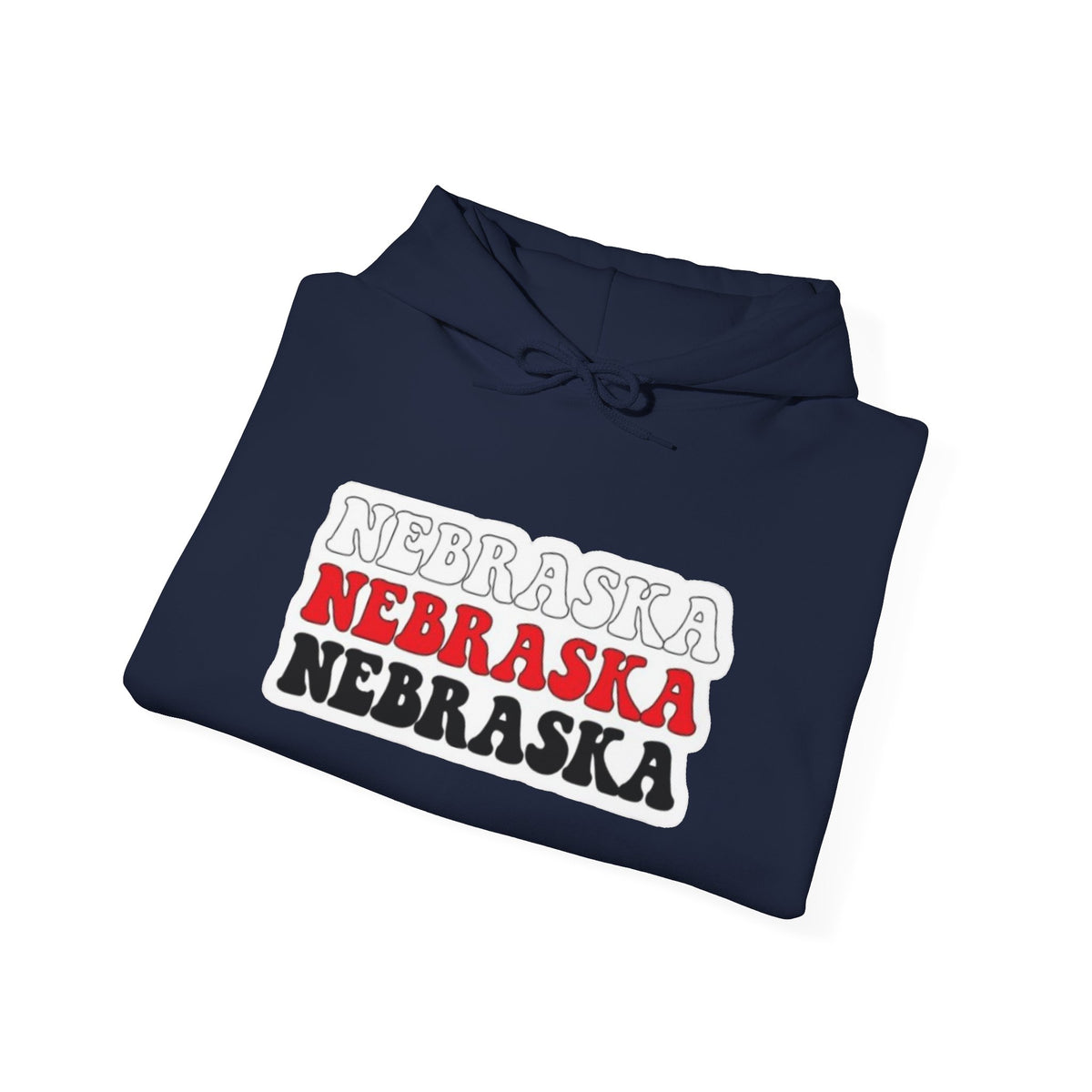 Nebraska Stacked Text Hoodie