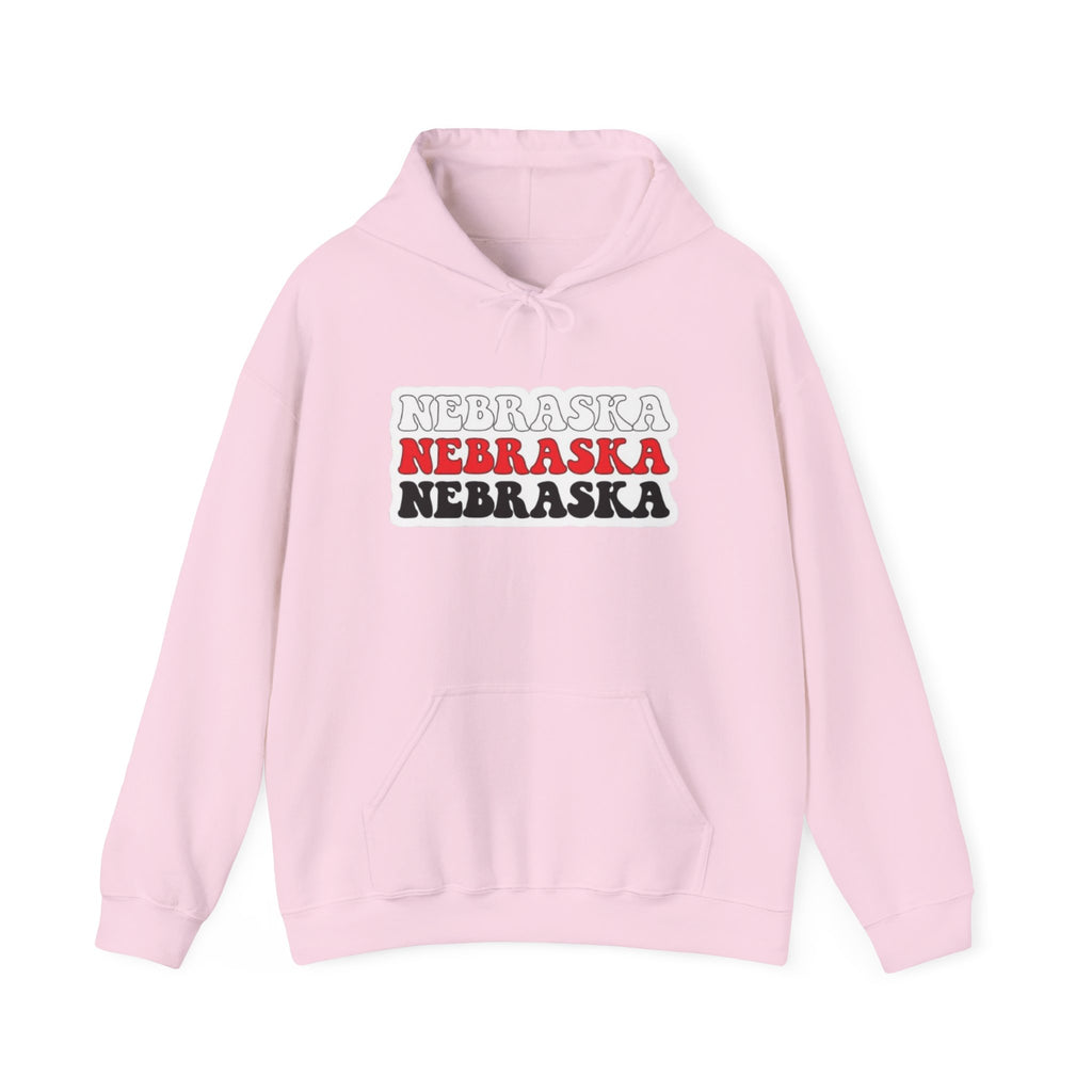Nebraska Stacked Text Hoodie
