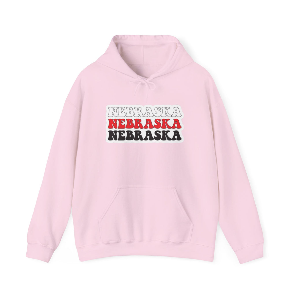 Nebraska Stacked Text Hoodie