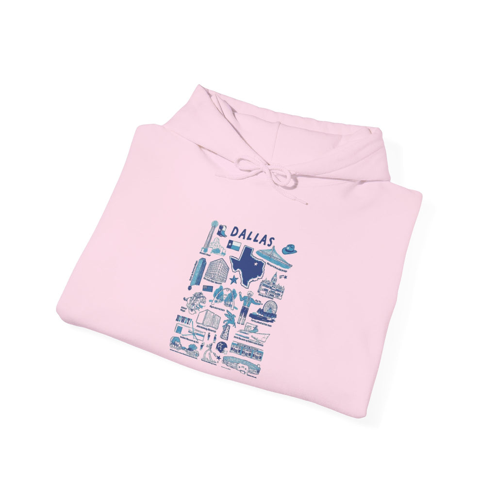 Dallas City Landmarks Graphic Unisex Hoodie