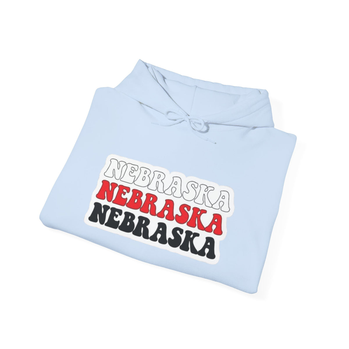 Nebraska Stacked Text Hoodie