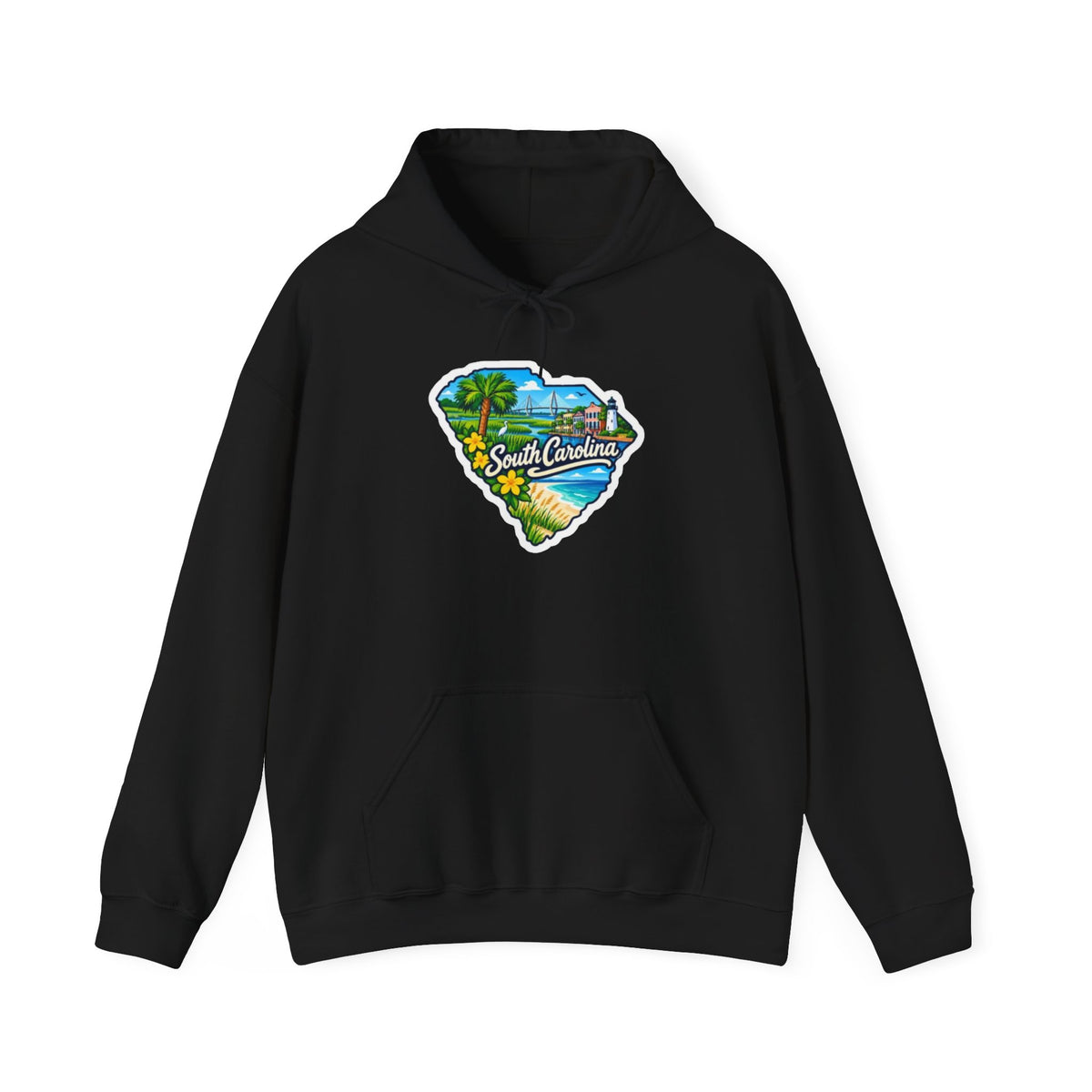South Carolina Map Hooded Sweatshirt