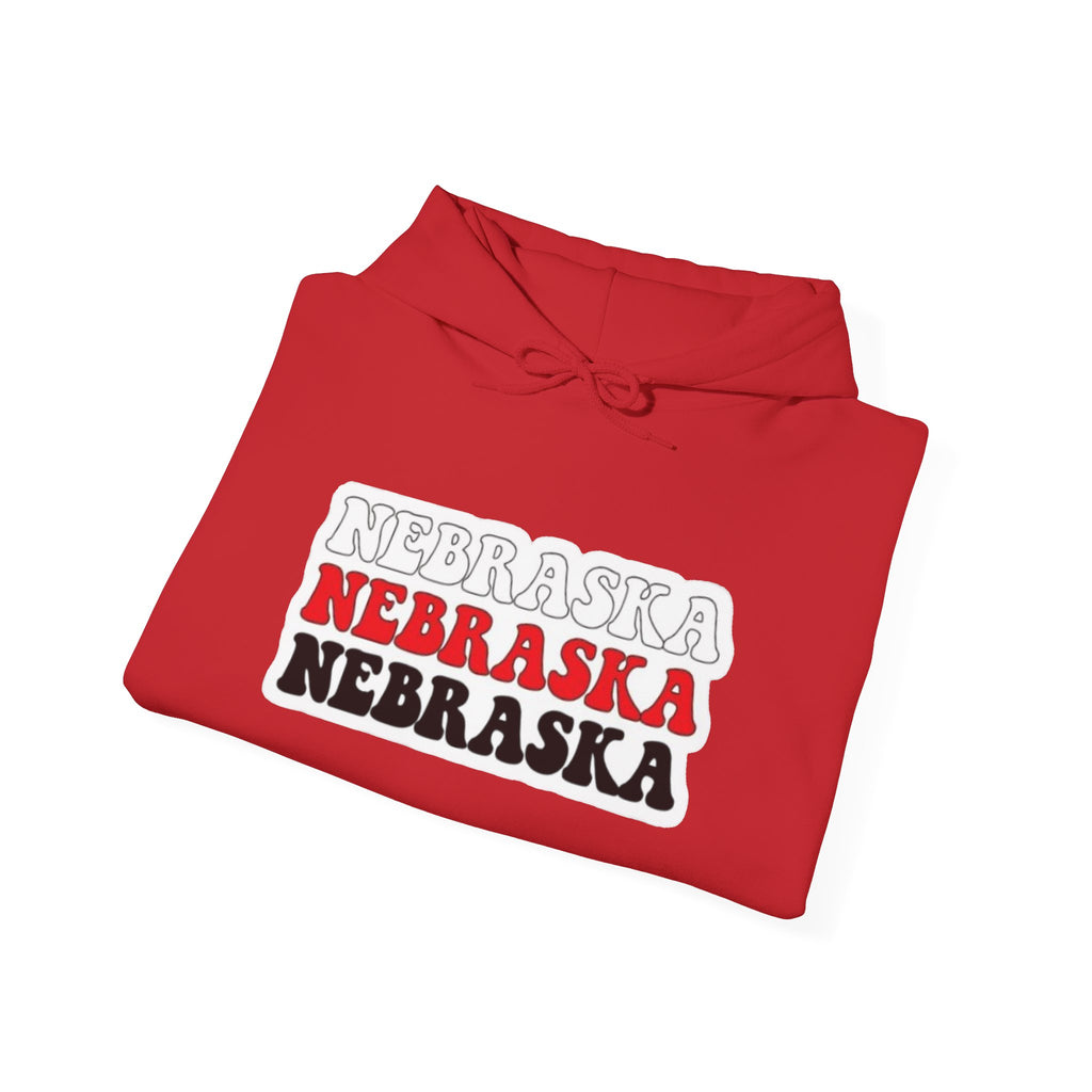 Nebraska Stacked Text Hoodie
