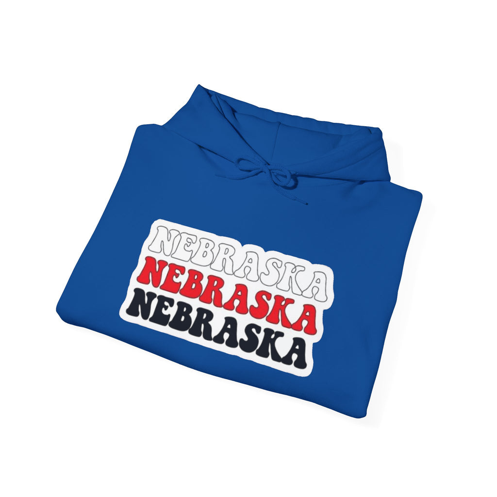 Nebraska Stacked Text Hoodie
