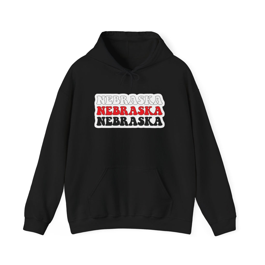 Nebraska Stacked Text Hoodie