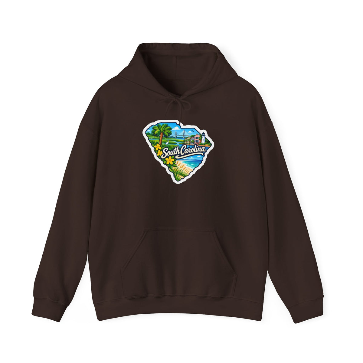 South Carolina Map Hooded Sweatshirt