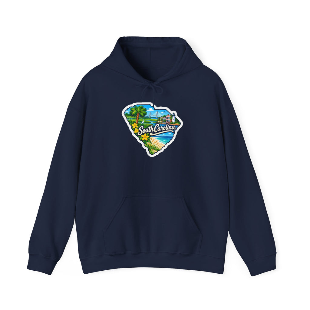 South Carolina Map Hooded Sweatshirt