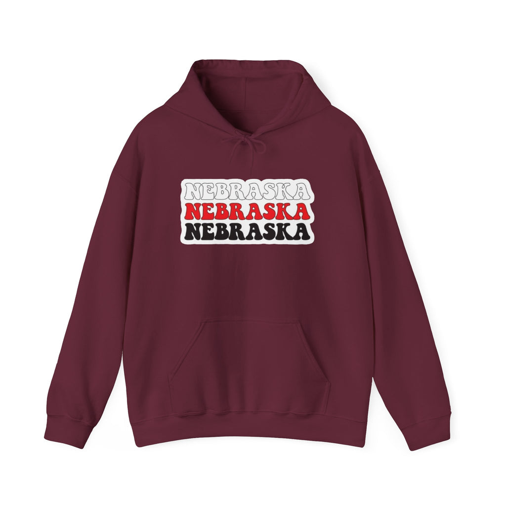 Nebraska Stacked Text Hoodie
