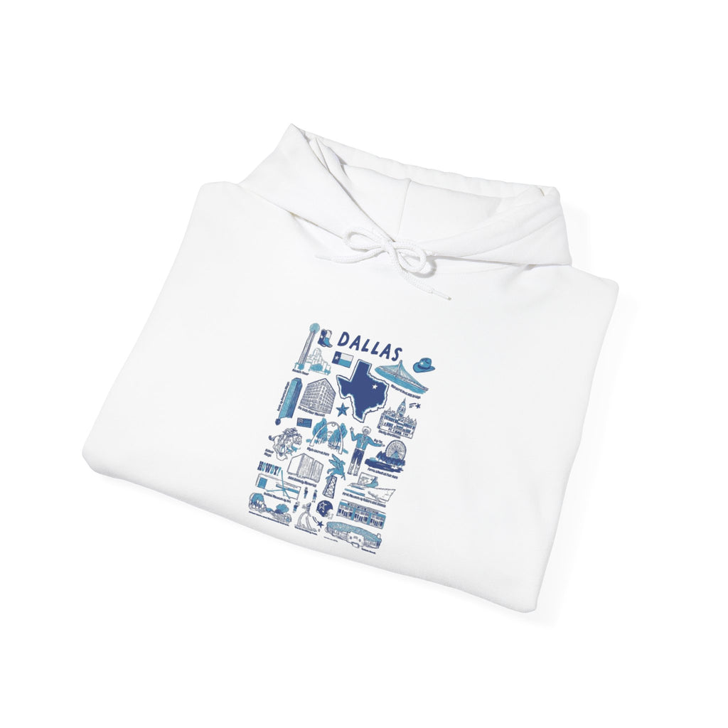 Dallas City Landmarks Graphic Unisex Hoodie