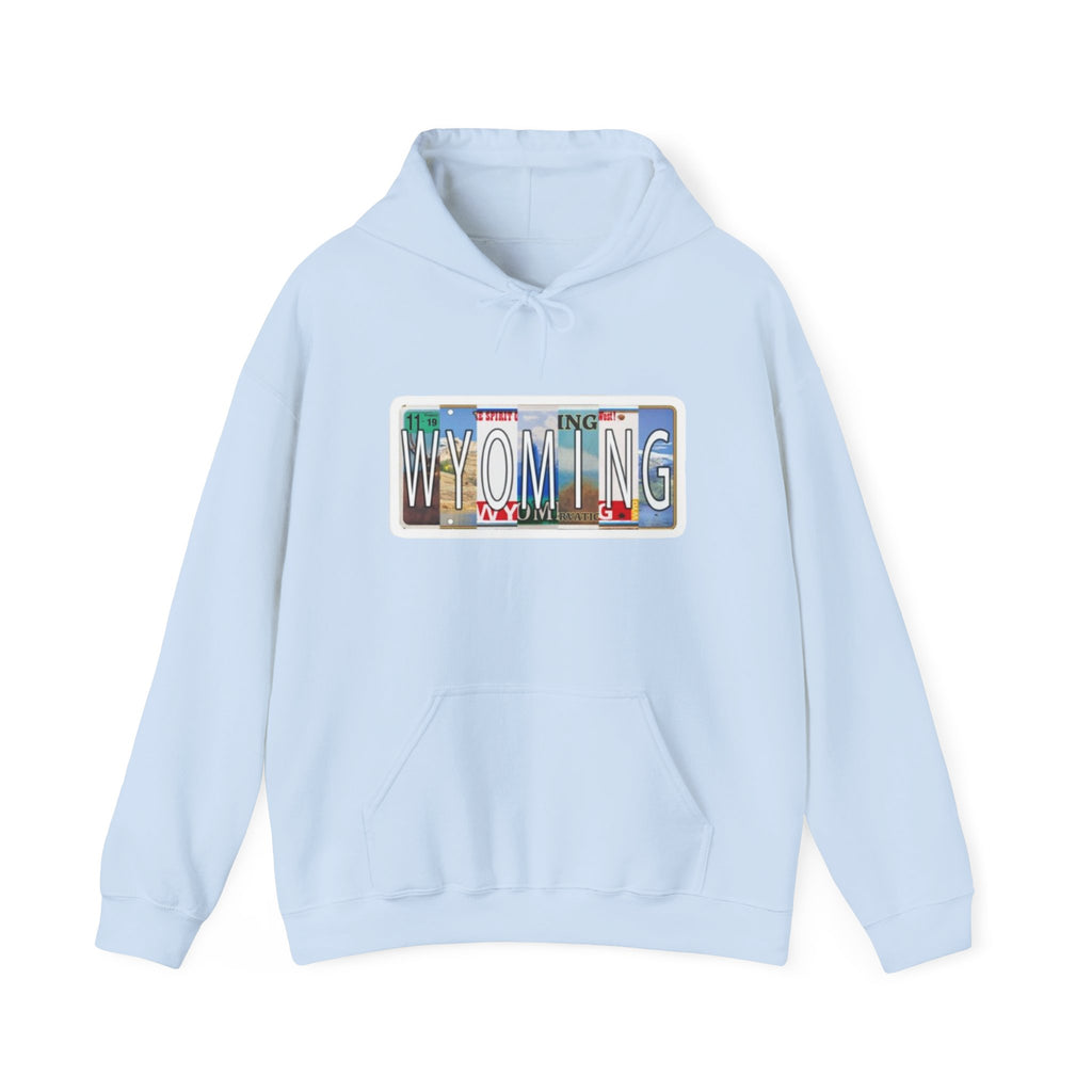 Wyoming License Plate Graphic Hoodie