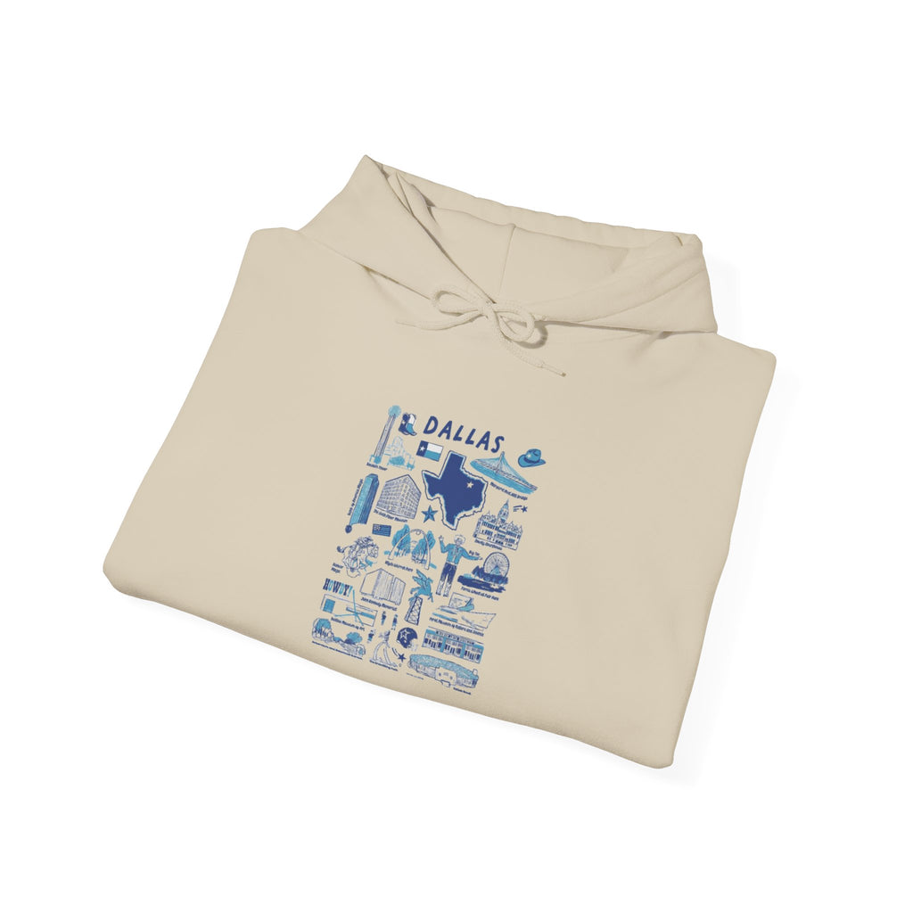 Dallas City Landmarks Graphic Unisex Hoodie