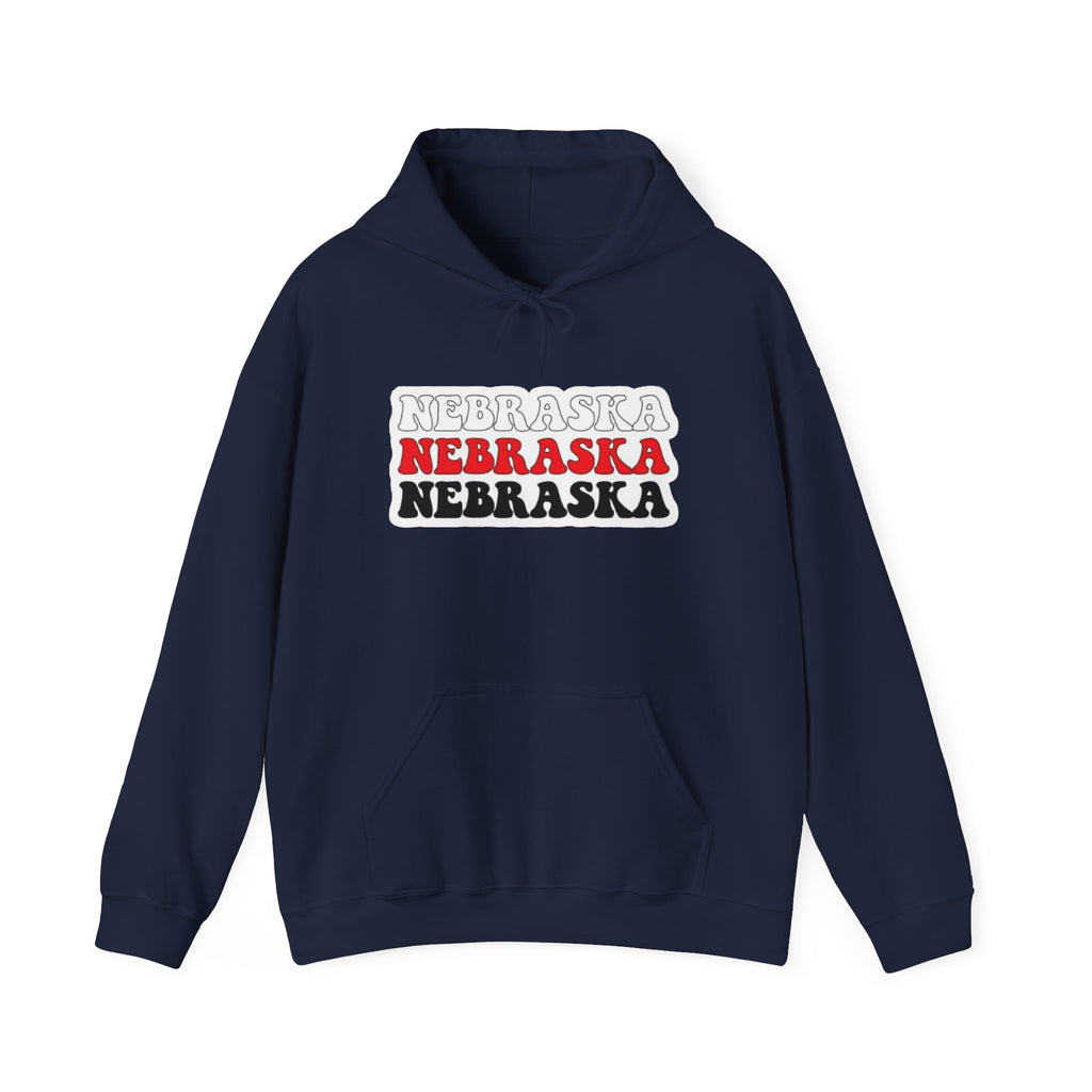 Nebraska Stacked Text Hoodie