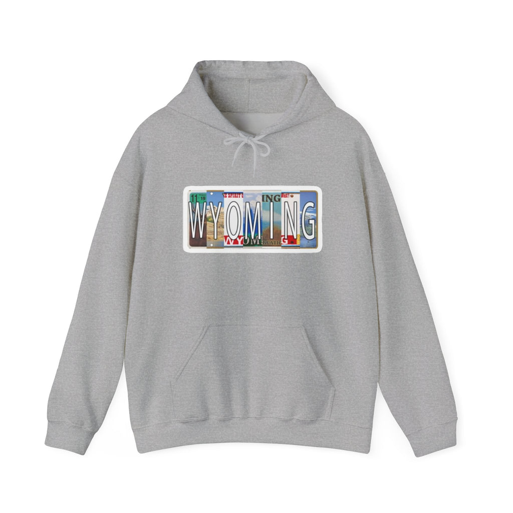 Wyoming License Plate Graphic Hoodie