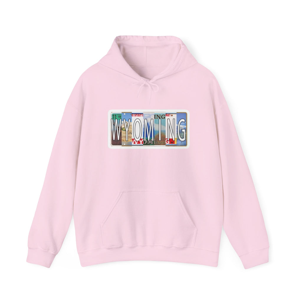 Wyoming License Plate Graphic Hoodie