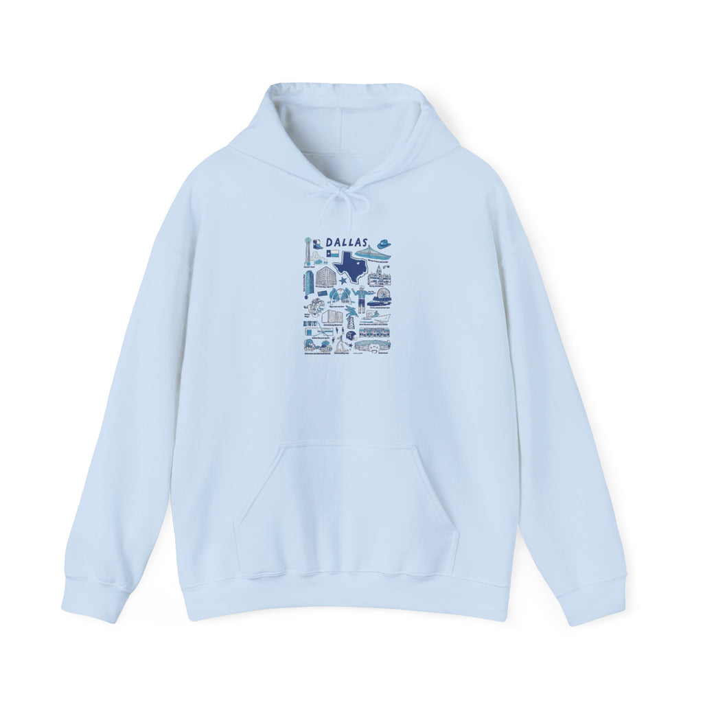 Dallas City Landmarks Graphic Unisex Hoodie