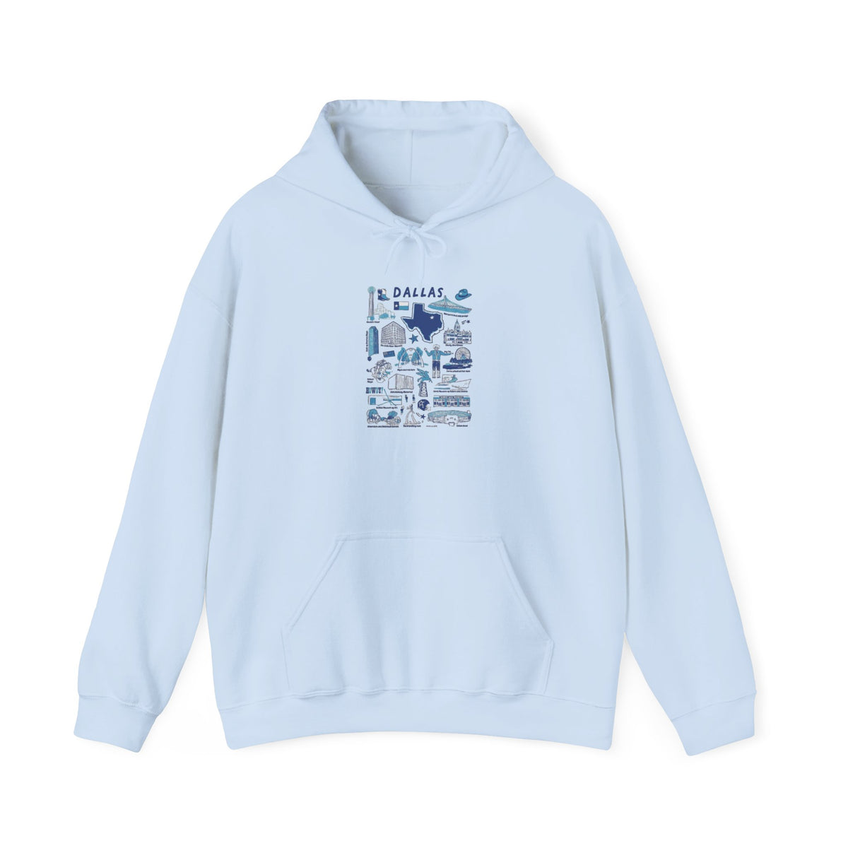 Dallas City Landmarks Graphic Unisex Hoodie