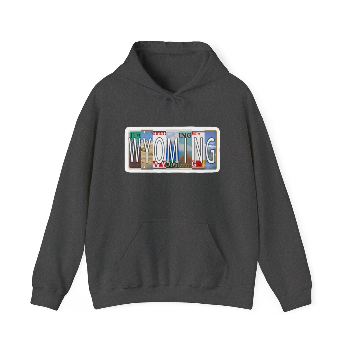 Wyoming License Plate Graphic Hoodie